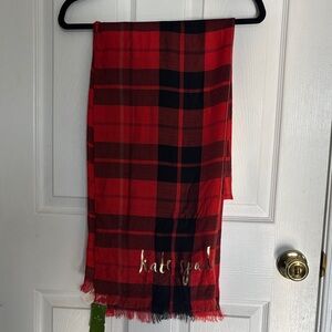 Kate Spade Red and Black Checkered Scarf